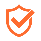 Shield with a checkmark or a refresh symbol